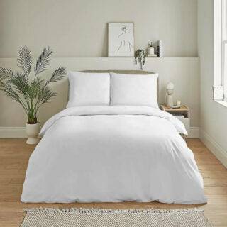 Drap housse blanc en 100% coton lavé