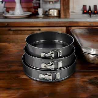 Lot de 3 moules à charnière 24/26/28 cm revêtement antiadhésif