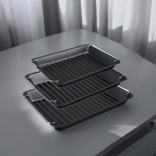 Lot de 3 plats à fours grill à revêtement antiadhésif